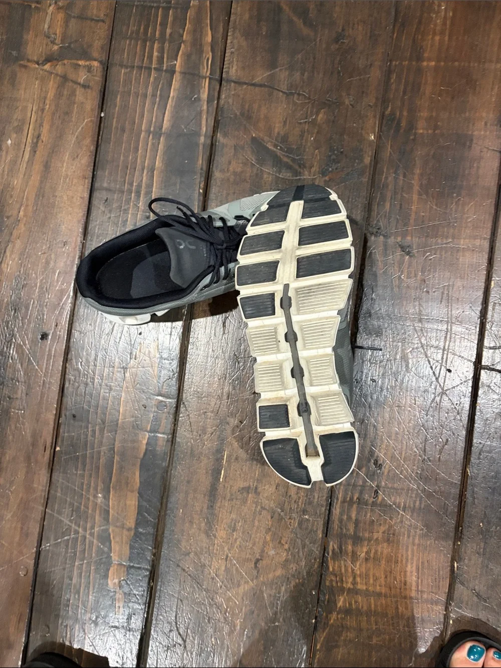 On Running Men’s Cloud Sneakers in Light Gray and Black